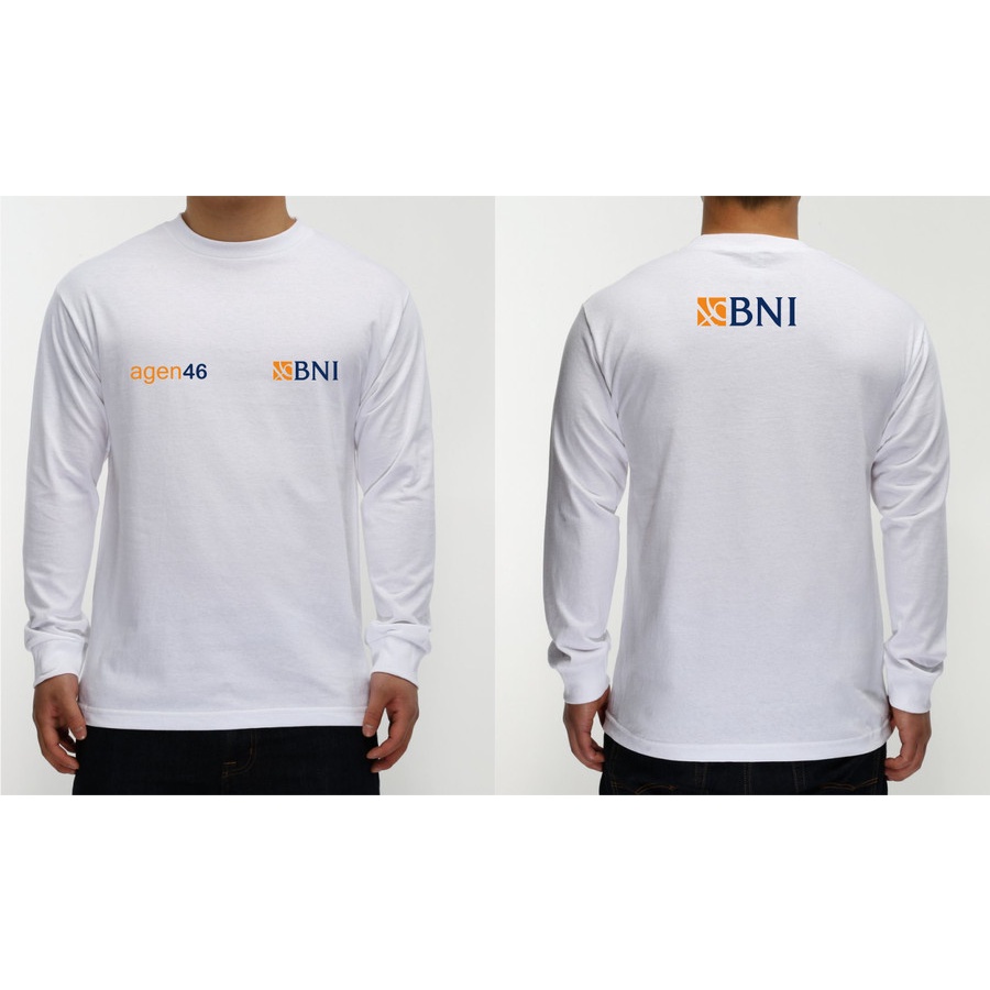 kaos bank bni longsleeve / baju agen 46 bank bni panjang
