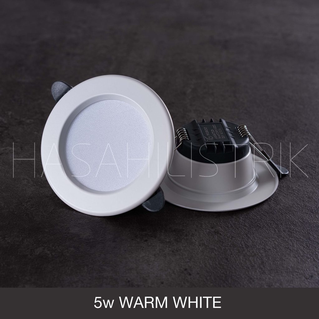 LAMPU DOWNLIGHT LED PLAFON 5 WATT ASLI FULL TERANG 5W NYALA ADA putih / warm white