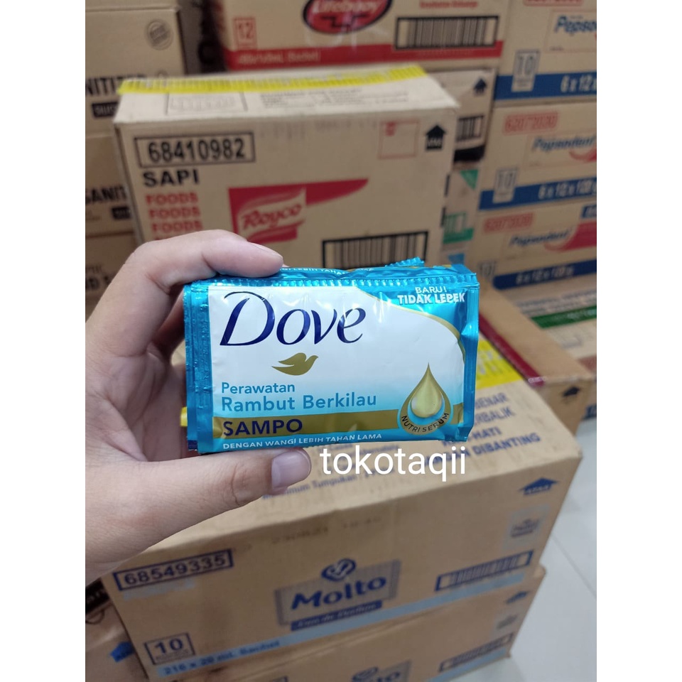 Jual Dove Shampo Kemasan Sachet 9ml Harga Per Pcs Sampo Dove 9 Ml Tosca ...