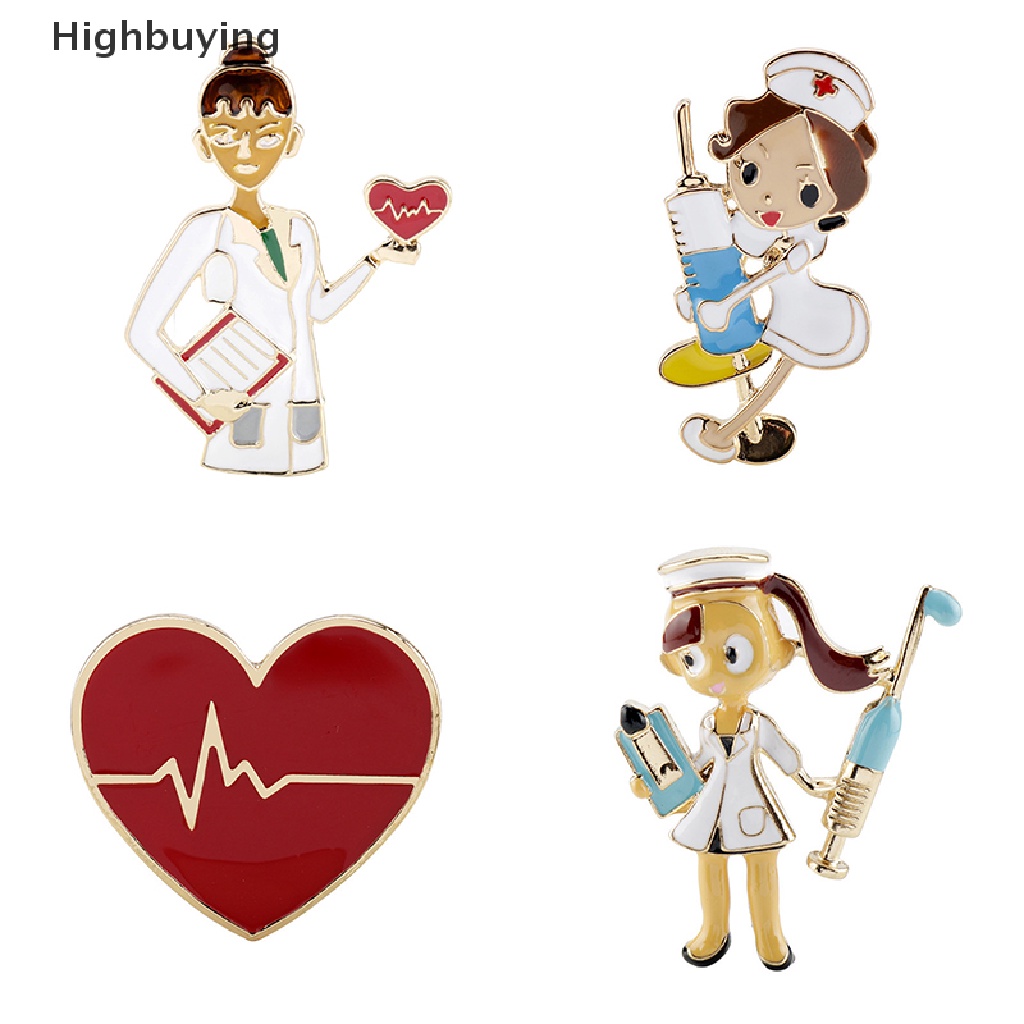 Hbid Bros Pin Enamel Bentuk Stetoskop Electrocardiogram Untuk Dokter / Perawat