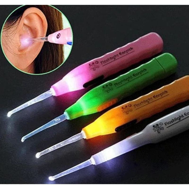 ALAT KOREK KUPING SENTER LED NYALA EARPICK FLASH LIGHT LAMPU ANAK SOUVENIR BAVENIR