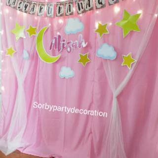  Paket  Aqiqah  Backdrop background dekorasi  khitan paket  015 