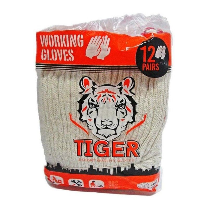 Sarung Tangan Tiger  putih polos tebal eceran