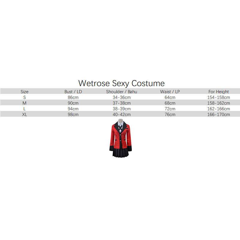 【Wetrose】Ready Stock Kakegurui Cosplay Yumeko Jabami Kirai Saotome Mary Meari Runa Amine Costume Kostum Seifuku Baju Clothes Full Set, Wig