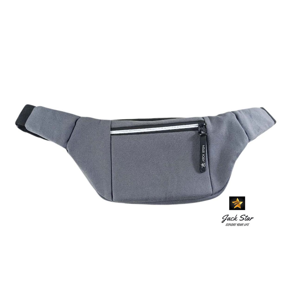 Waistbag Kanvas Black Waistbag Pria Original Bagley Jackstar Tas Pinggang Pria Jackstar Kanvas