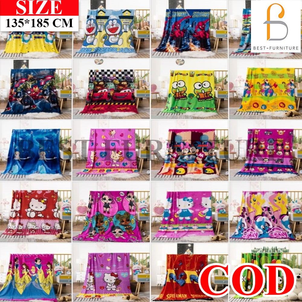 COD BEST Selimut Anak Karakter Selimut Bulu Halus Super Lembut uk 150x200