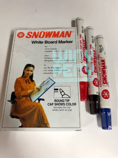 SPIDOL SNOWMAN WHITE BOARD MARKER BG12