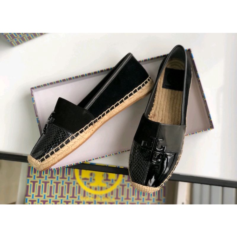 Tory Burch Leather Material Lady's Casual Shoes Flat Shoes Fisherman Shoes