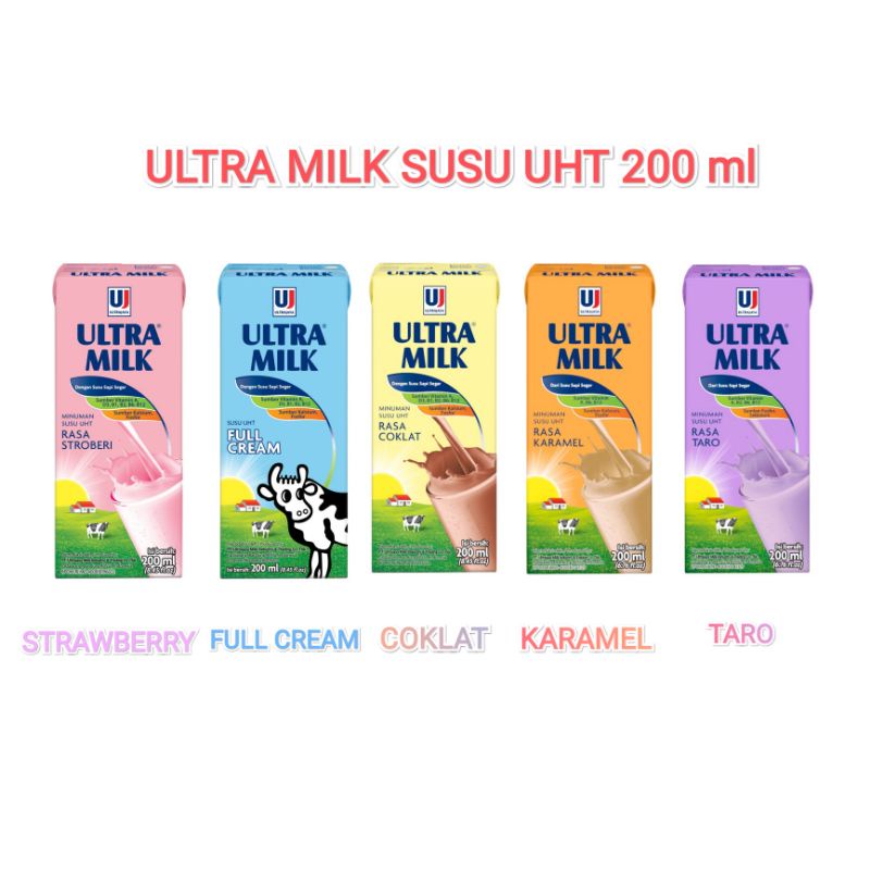 

ULTRA MILK SUSU UHT 200 ml / Karton isi 24 pc