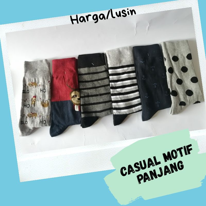 ( 12 PASANG )Casual Motif Keren