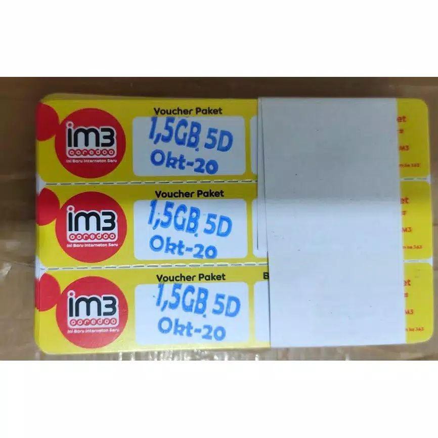 VOUCHER INDOSAT 1,5 GB /5 HARI