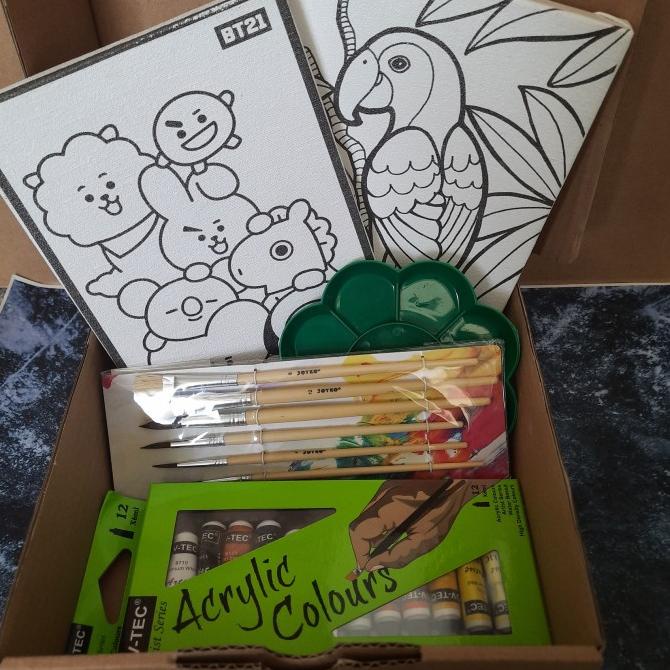 

BAYAR DITEMPAT Paket D Lukis Kanvas Gambar Painting for Kids Art/CAT AKRILIK SET/CAT AKRILIK SET 24 WARNA/CAT AKRILIK PASTEL/CAT AIR/CAT AIR LUKIS SET/CAT AIR GIOTTO/KUAS LUKIS 1 SET/KUAS LUKIS KECIL/KUAS LUKIS LENGKAP/KANVAS LUKIS/KANVAS LUKIS