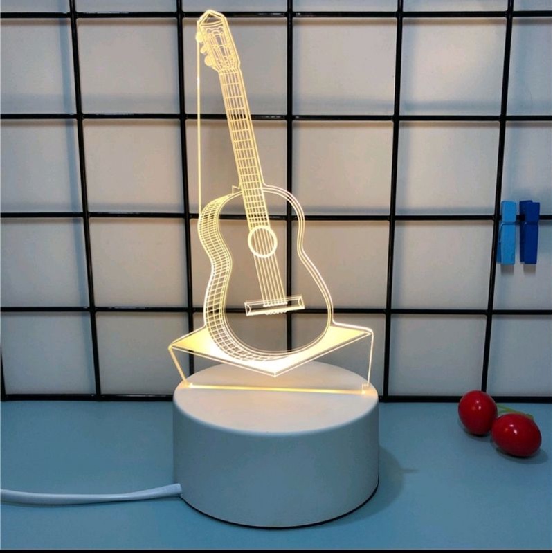 Miniatur Gitar Lampu LED Hiasan Pajangan lampu Tidur