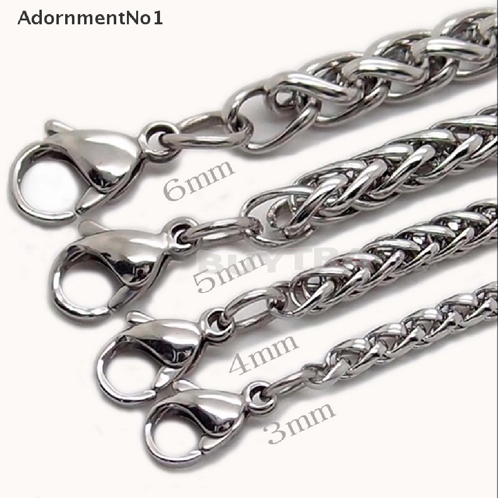 (AdornmentNo1) Kalung Rantai 3 / 4 / 5 / 6MM Bahan Stainless Steel Warna Silver Untuk Pria