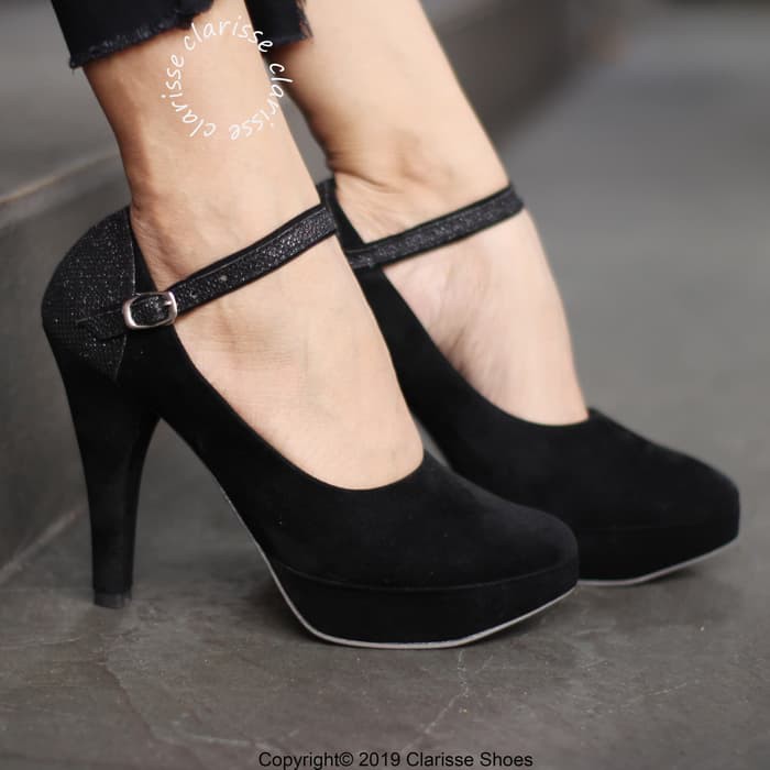 round toe platform heels
