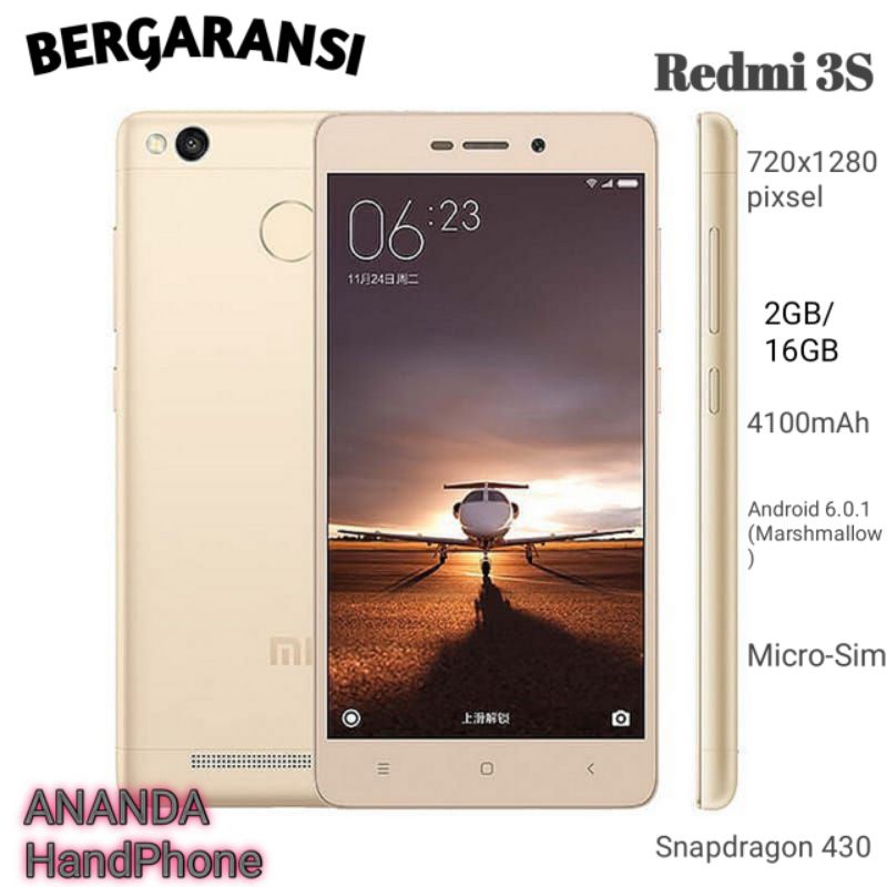 HP XIAOMI Redmi 3s  RAM 3/32 GB &amp; 2/16GB 4G LTE andoroid smartphone murah garansi