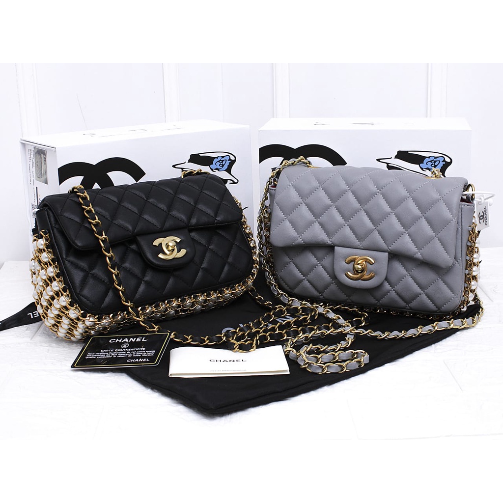 Tas Chanel Side Pearl Classic Bag (Batam)