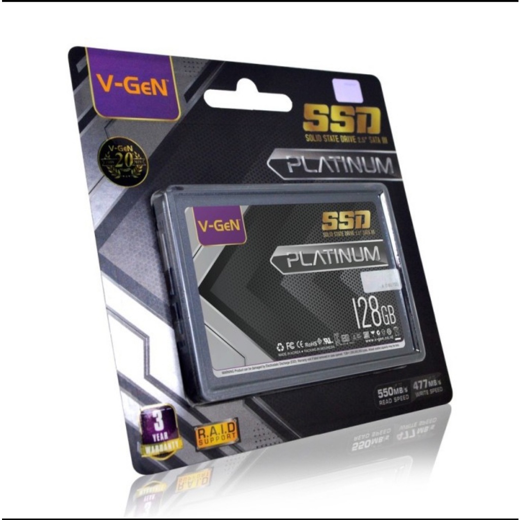 SSD VGen 256GB Sata 3 V-Gen Platinum Sata III 2,5inch Speed 550Mbps 256 Giga SSD Untuk Semua tipe Laptop Asus Lenovo HP Dell Sony PC Notebook AIO Macbook Garansi Produk Resmi