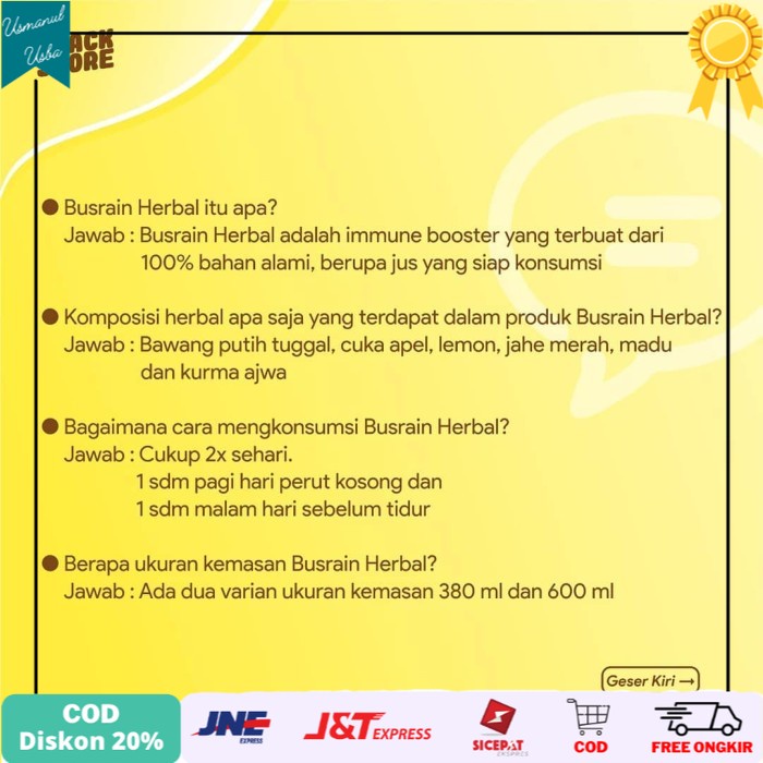 

◾COD◾ Busrain Herbal Bawang Lanang 600ml