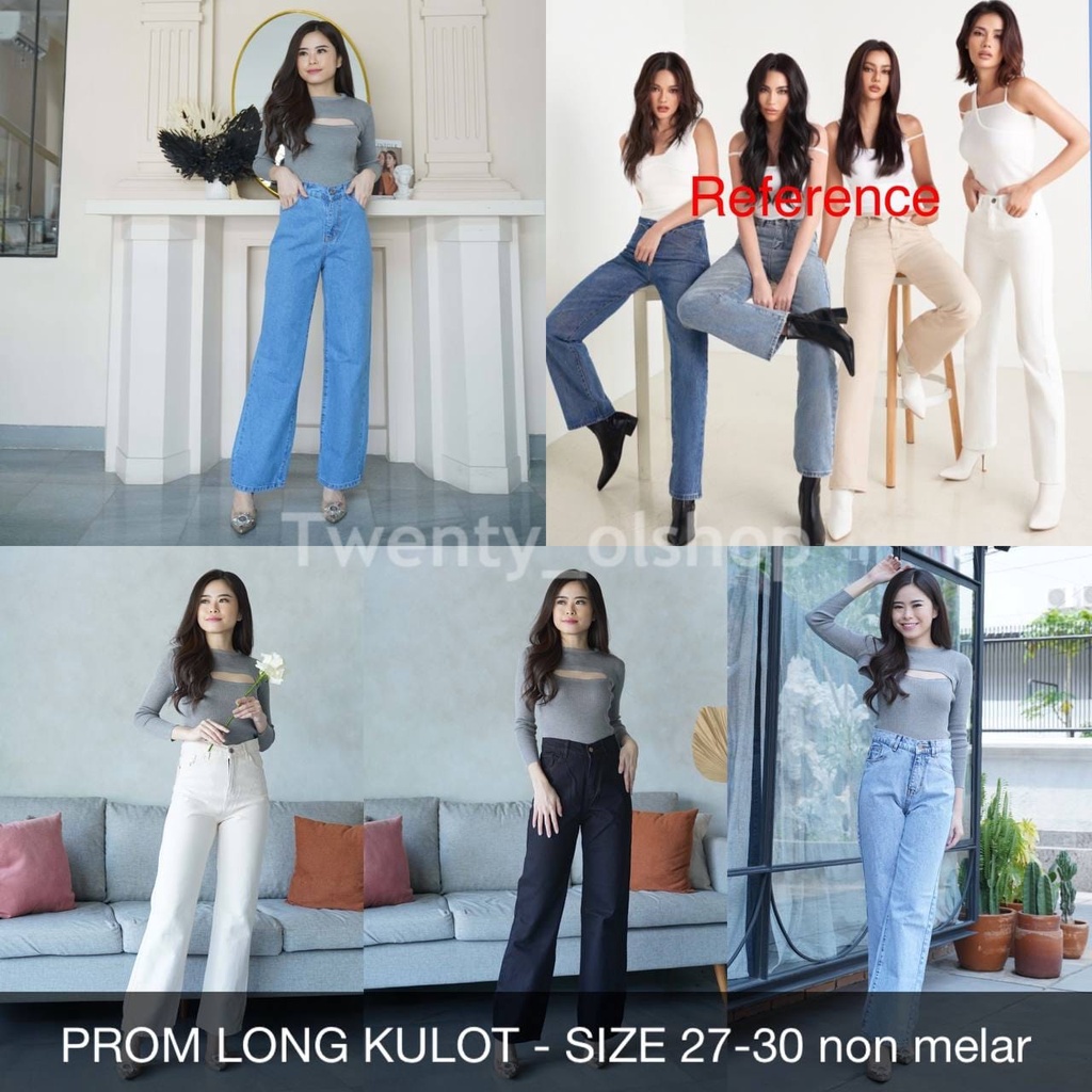 celana kulot jeans wanita PROM LONG KULOT-twenty olshop