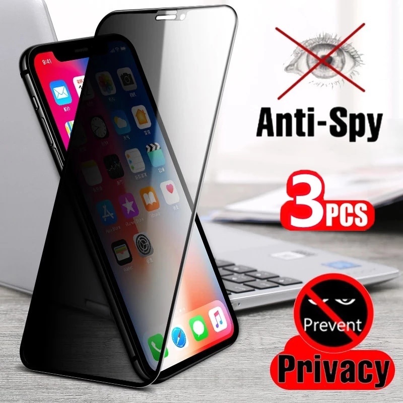 IPHONE 3buah Pelindung Layar Privasi Moderat Untuk Iphone11 12 13 14 Pro MAX Plus Mini X XS MAX XR 6 6S 7 8 Plus SE2020