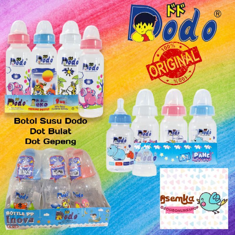 BOTOL SUSU DODO 2oz 60ml, 4oz 120ml, 9oz 250ml / botol susu pp dodo / botol susu bayi dodo