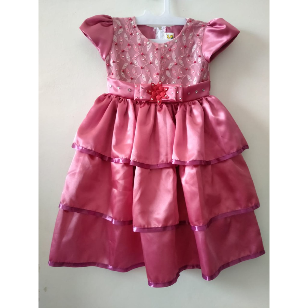 Gaun Anak 4 tahun Perempuan Import sampai 12 tahun Bahan Satin Adem Dress Pesta Anak Murah KA61