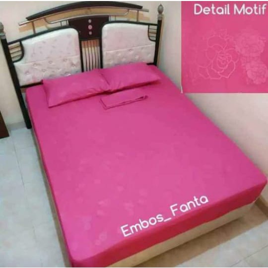 SPREI POLOS EMBOS ADEM, LEMBUT, &amp; ANTI LUNTUR BAHAN KATUN DISPERSE MIRIP BONITA