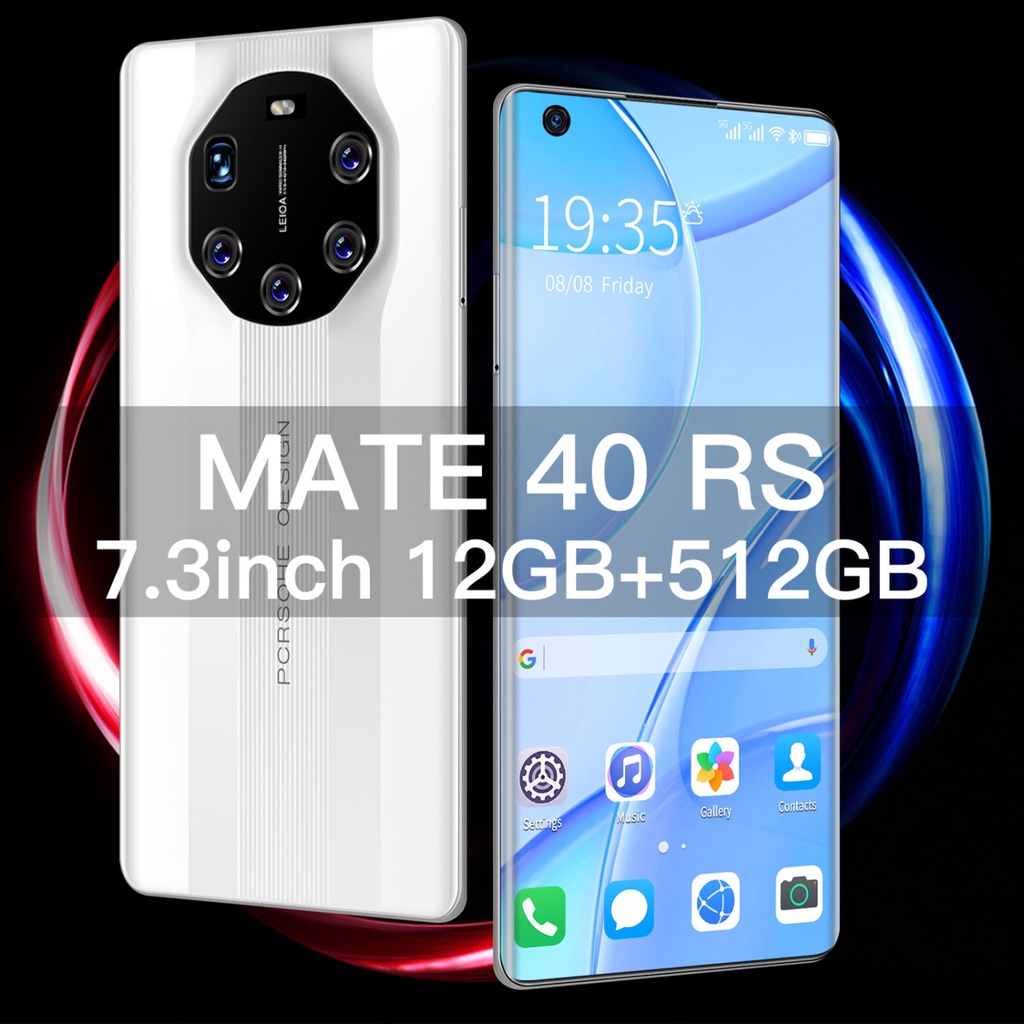 【COD】 Ponsel Mate40 RS Baru Smartphone 12GB + 512GB Versi Global Ponsel layar penuh 7,3 inci Bluetooth Dual SIM Ponsel Android hp murah cuci gudang