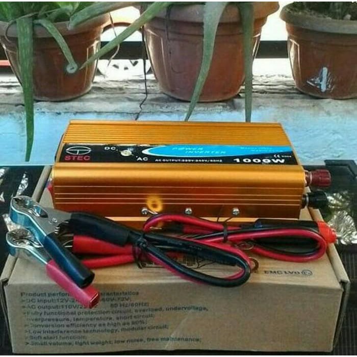 INVERTER 1000 W merubah arus DC ke AC Arus Aki ke Arus Listrik/PLN