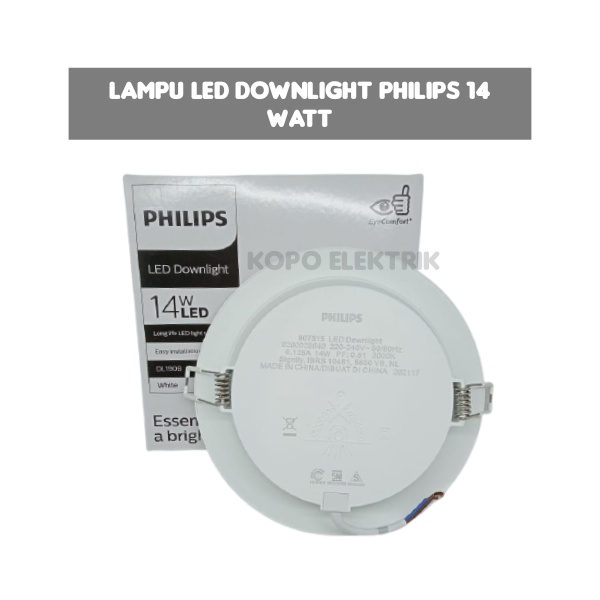 Lampu Led Downlight Philips 14 Watt Bulat Putih