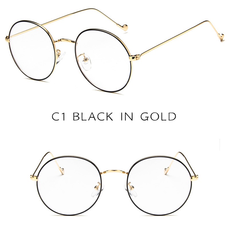 （YUZHU）COD Bayar di Tempat Minus 0~-400° Kacamata Korean Retro Bulat Kacamata Wanita/Pria Eyeglasses