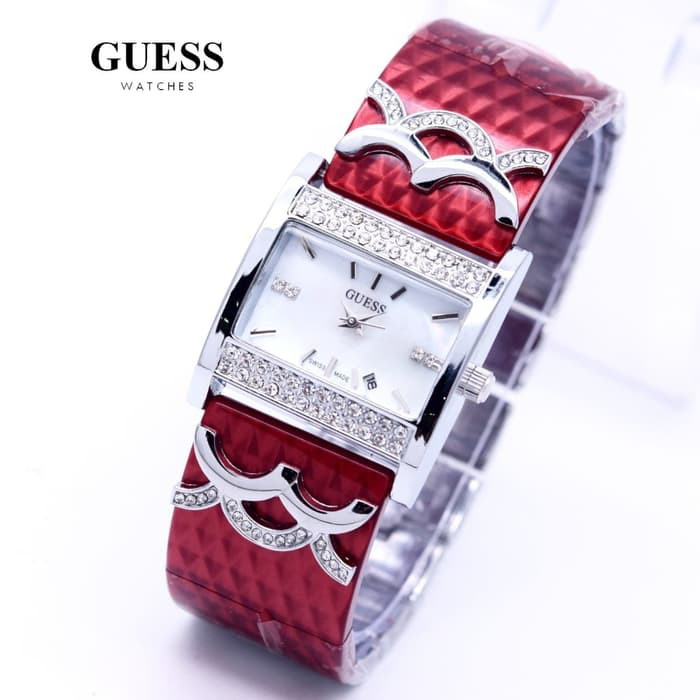 Jam Tangan Wanita Guess Fiber Wave Body Silver Original