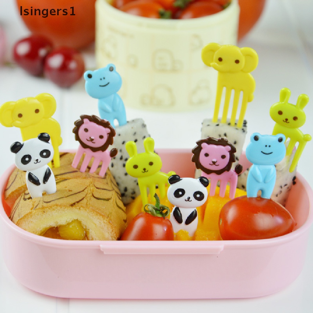 (lsingers1) 10pcs / Set Tusuk Gigi Mini Motif Kartun Hewan Lucu