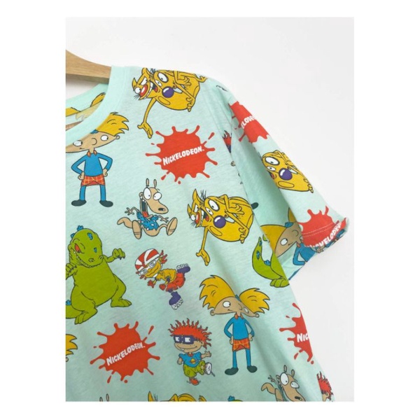 Nickelodeon cartoon print crew neck tee