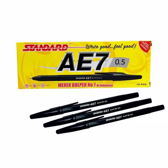 

Pulpen 1Pack / Pulpen 12 pcs / Pulpen Standard AE7 0.5mm / Pulpen Tinta Hitam