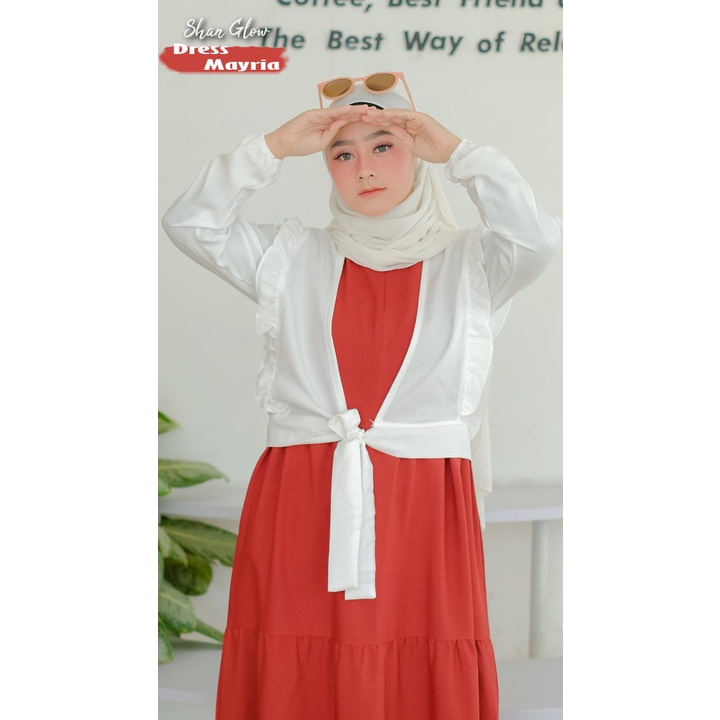 NEW.. bisa bayar ditempat Gamis Mayria Outer mix dress shan glow