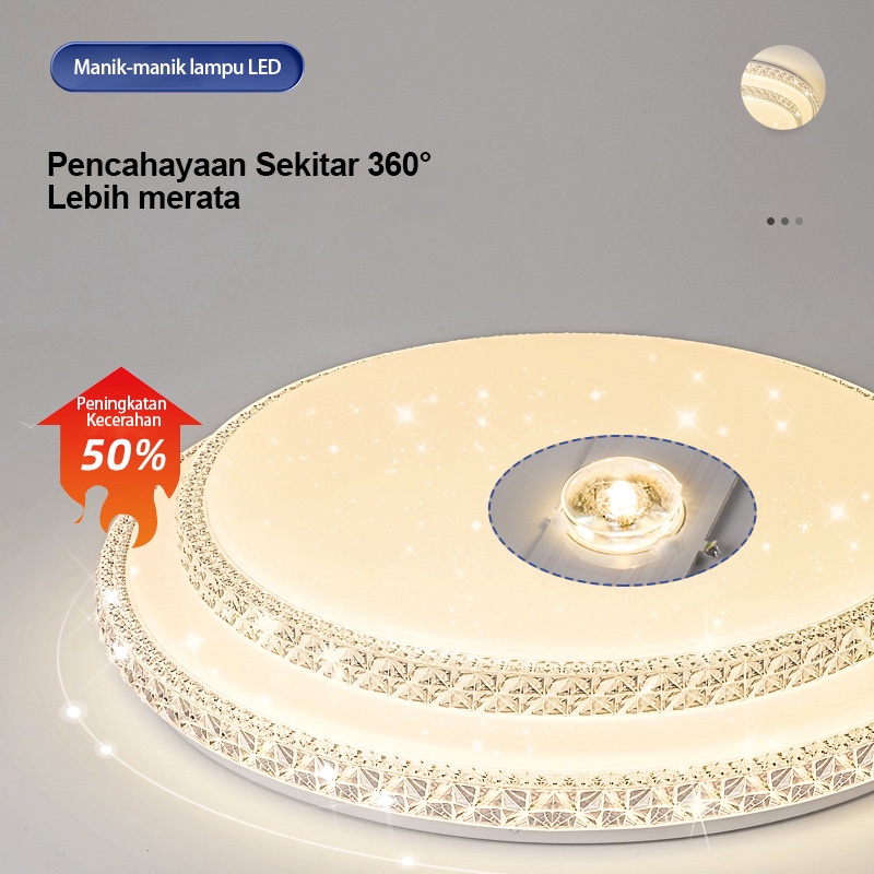 Golden LED Plafon Lampu 3 Warna Hemat Energi