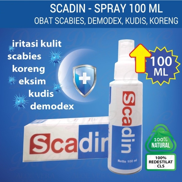 Scadin Spray 100ml Obat Scabies Demodex Luka Borok Jamur Kucing Anjing