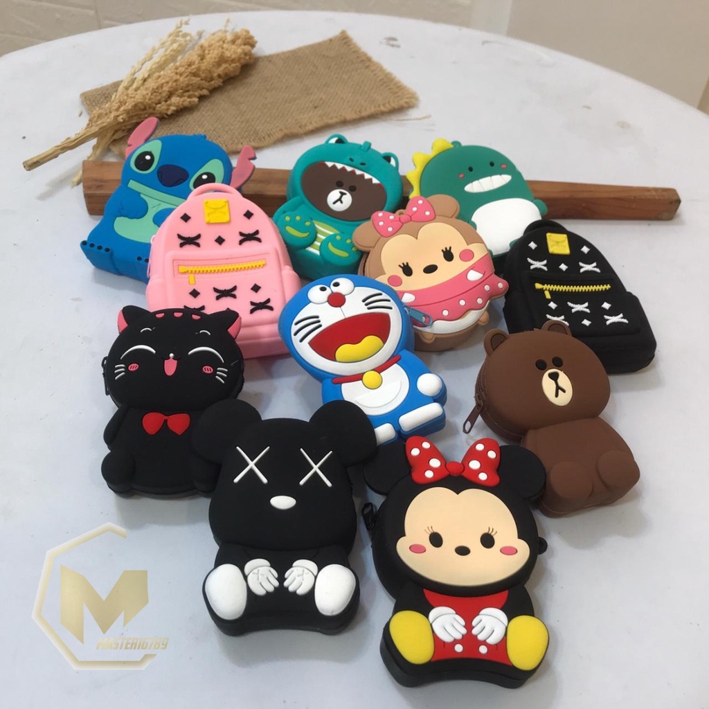 DOMPET BAG KOIN JELLY SILIKON SILICONE KARAKTER LUCU IMPORT POUCH ANTI AIR WATERPROOF MA2388