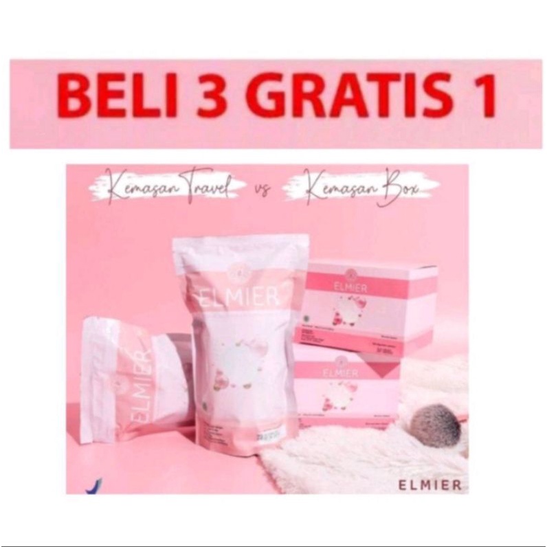 Promo Elmier Collagen Kolagen Drink  Murah Anti Aging Anti Bopeng BPOM Halal MUI Ready Bali Free Ong