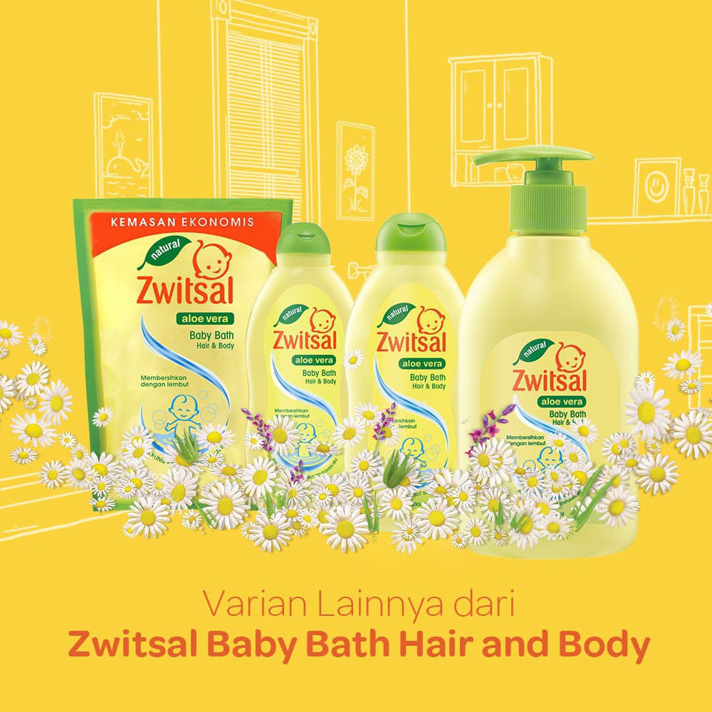 Zwitsal Baby Bath Hair And Body Aloe Vera 200 ml ~ Sabun Zwitsal ORIGINAL 100%