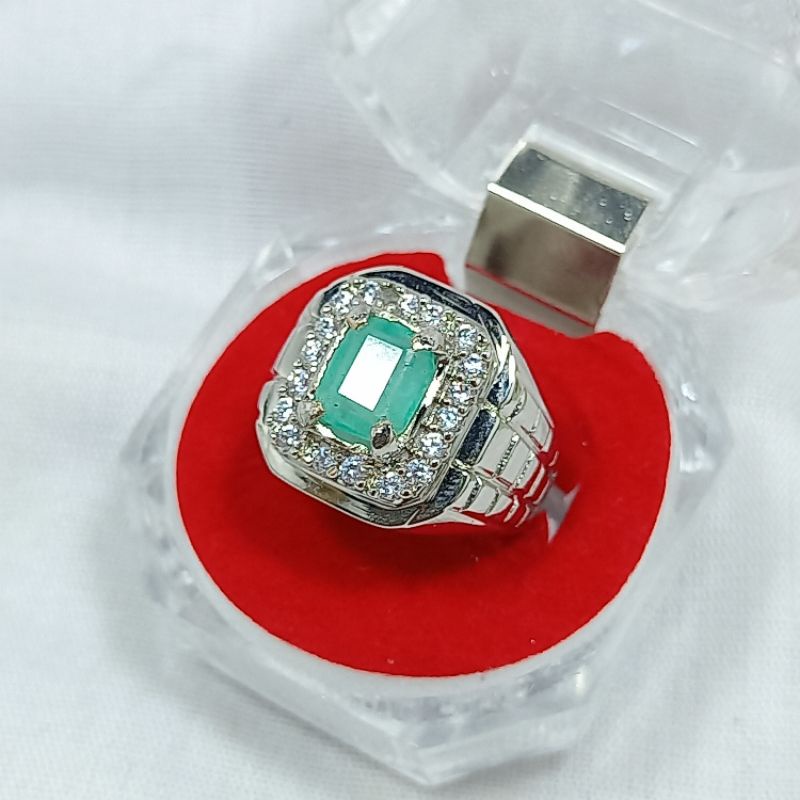 CINCIN BATU ZAMBRUD COLOMBIA ASLI NATURAL TOP QUALITY SIAP PAKAI