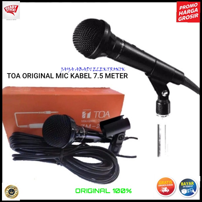 G554 ORIGINAL MIC KABEL 7 METER TOA MIK CABLE MIKROPHONE MIKROPHONE DYNAMIC LEGENDARY KARAOKE VOKAL 