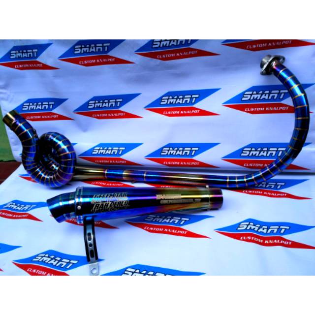 Knalpot bluemoon kobra melingkar kanan vixion r15 byson cbr cb150 satria