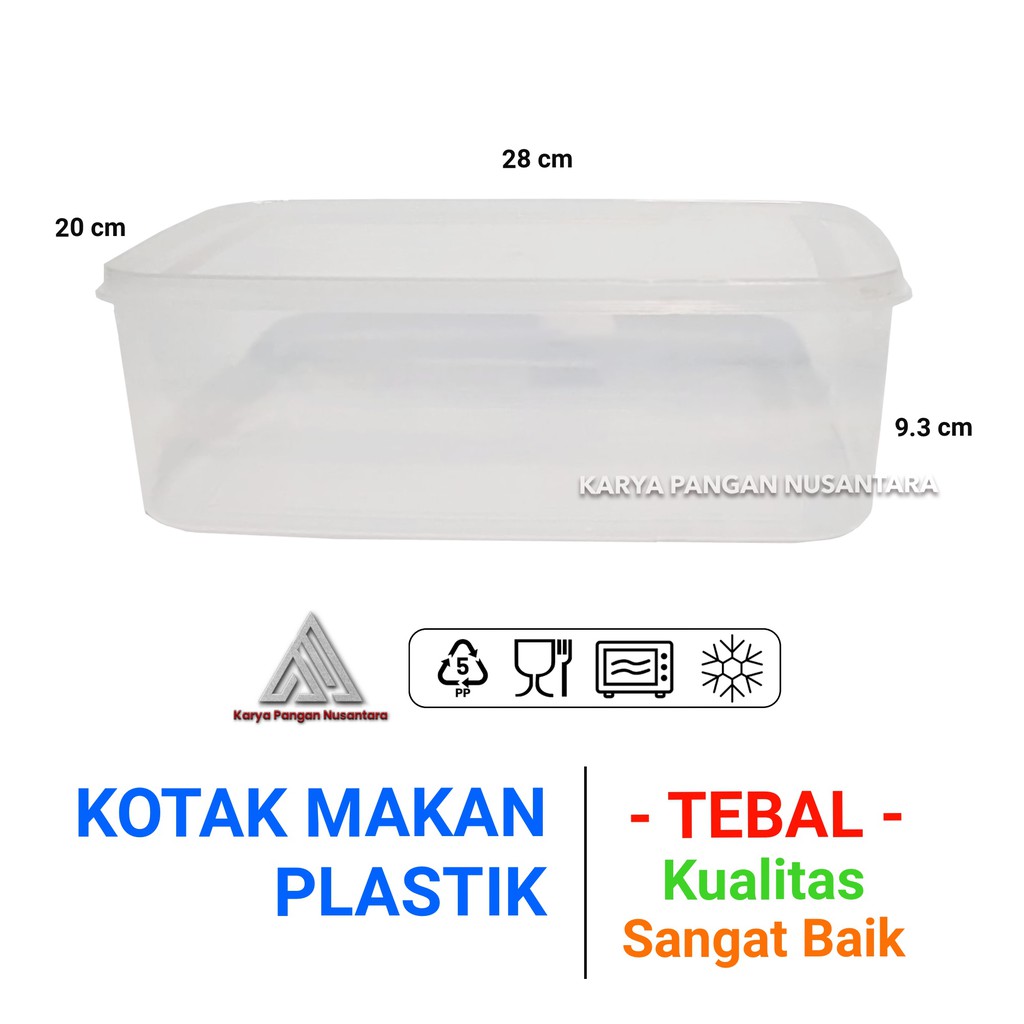 KOTAK MAKAN PLASTIK 3500 ML FOOD CONTAINER BOX PLASTIK MAKANAN PUTIH