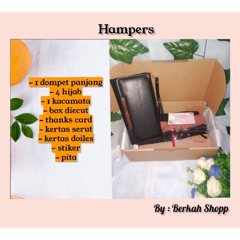 

Hampers Paket E // Hampers Hijab / Hampers Dompet / Hampers Tas / Hampers Kacamata //