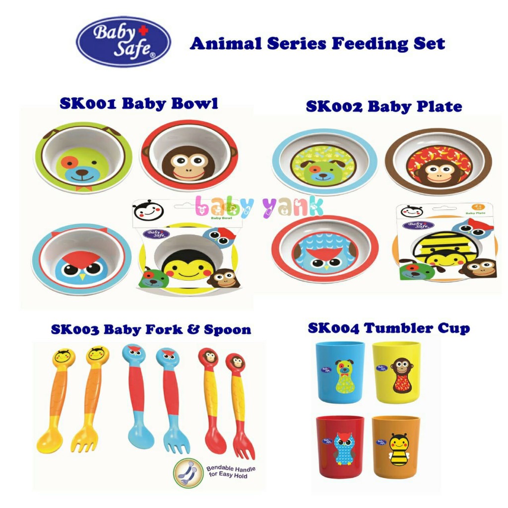 ♥BabyYank♥ BABY SAFE Feeding Set Animal Series SK001 SK002 SK003 SK004 PERLENGKAPAN MAKAN BAYI &amp; ANAK ANAK