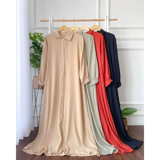 Ressa Maxi - Gamis Polos A Line Crinkle Airflow