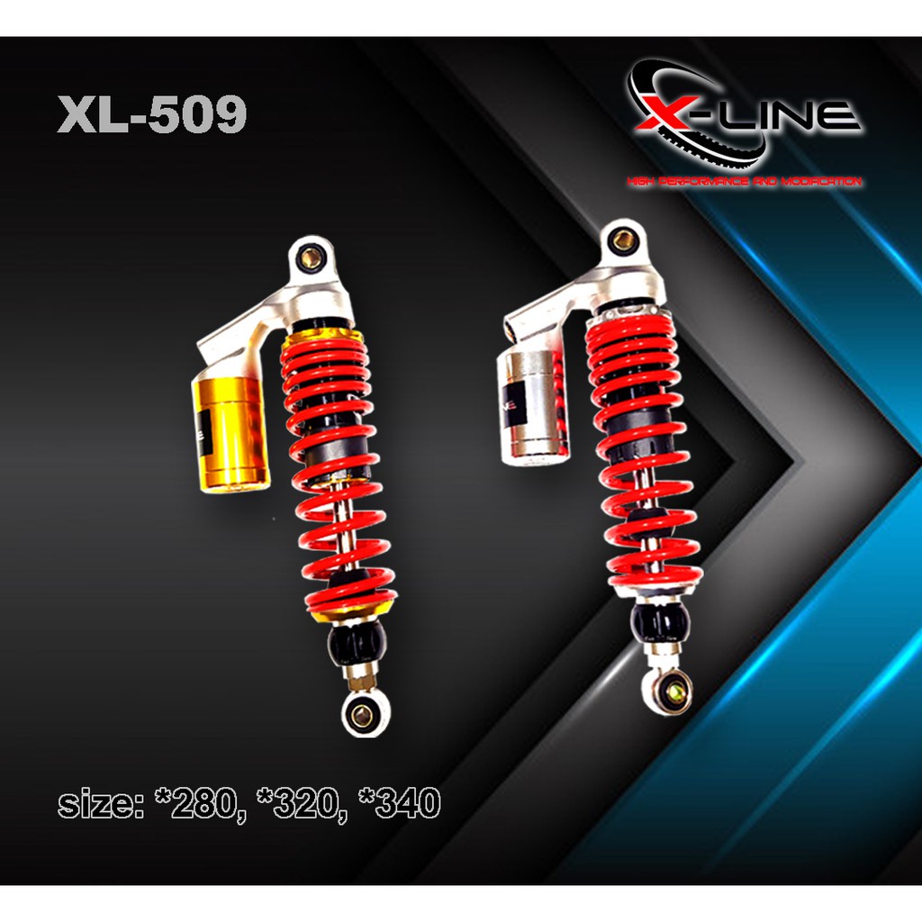 SHOCKBREAKER BELAKANG TABUNG ATAS CLICK XLINE G SERIES 320MM 340MM TYPE 509 KLIK FUNGSI TIGER GL HEREX SUPRA JUPITER